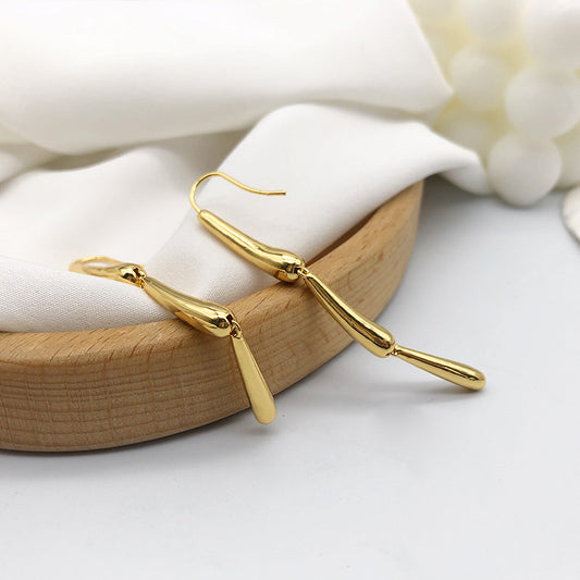 Personalized Joint Stitching Earrings Glossy