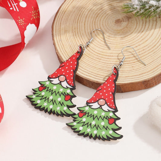 Women's All-match Creative Christmas Wooden Earrings
